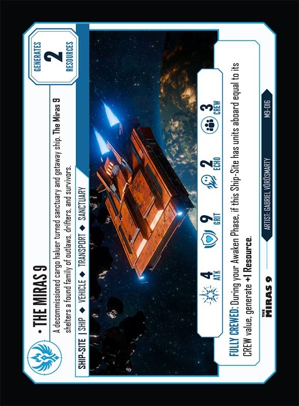 M9-016 The Miras 9 artist card by Gabriel Vörösmarty